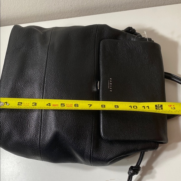 New Radley London Black Flap-over Leather Backpack - Picture 10 of 13